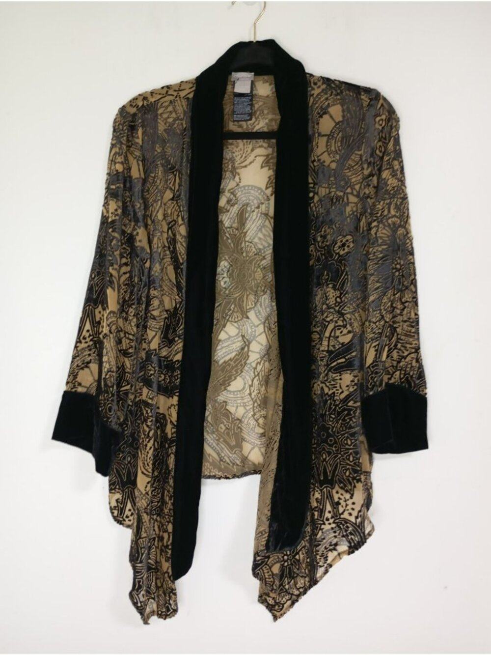 Chicos Travelers Sheer Velvet Open Front Cardigans Size 1 8/10 Women